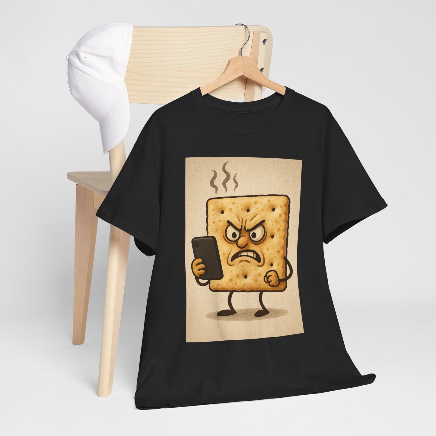 Angry Snack Unisex Heavy Cotton Tee - Funny Graphic T-Shirt for Food Lovers
