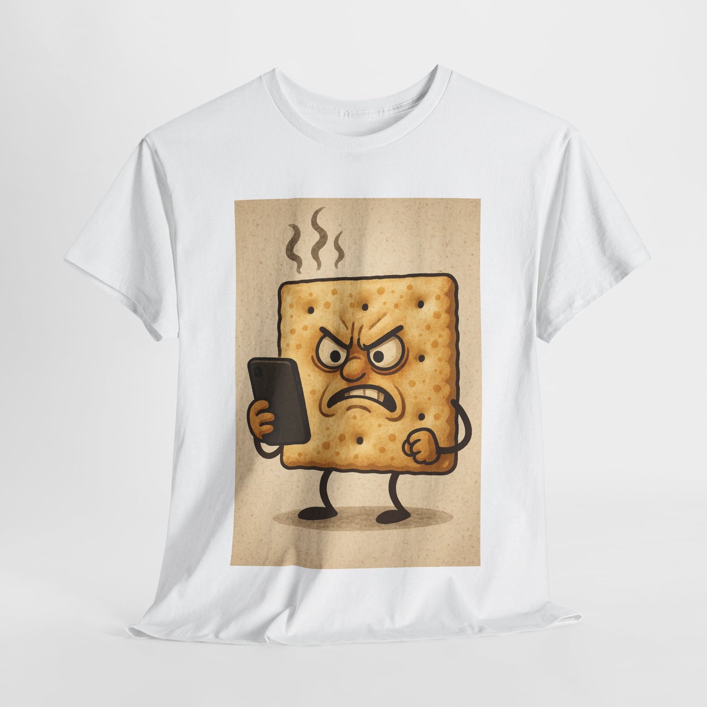 Angry Snack Unisex Heavy Cotton Tee - Funny Graphic T-Shirt for Food Lovers