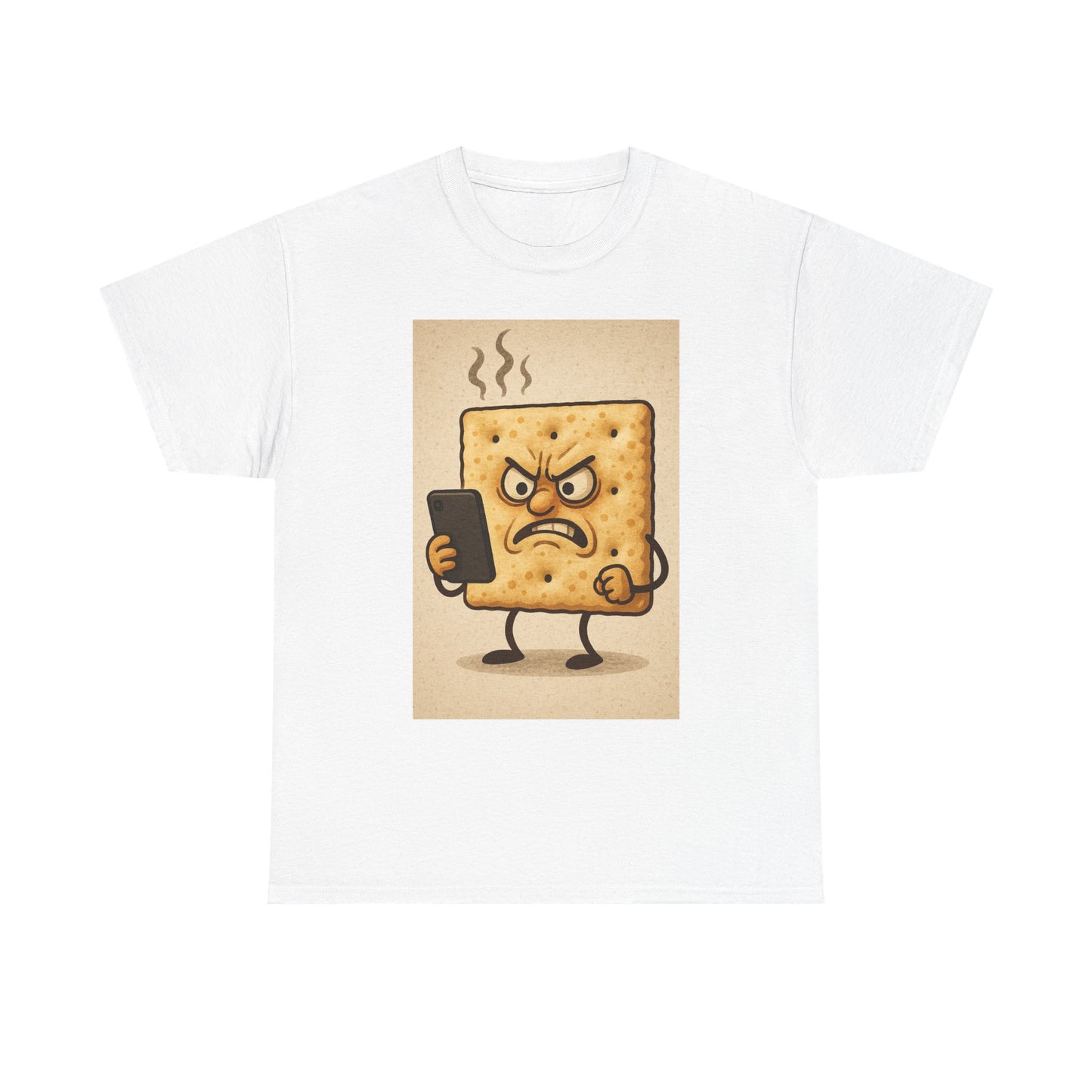 Angry Snack Unisex Heavy Cotton Tee - Funny Graphic T-Shirt for Food Lovers
