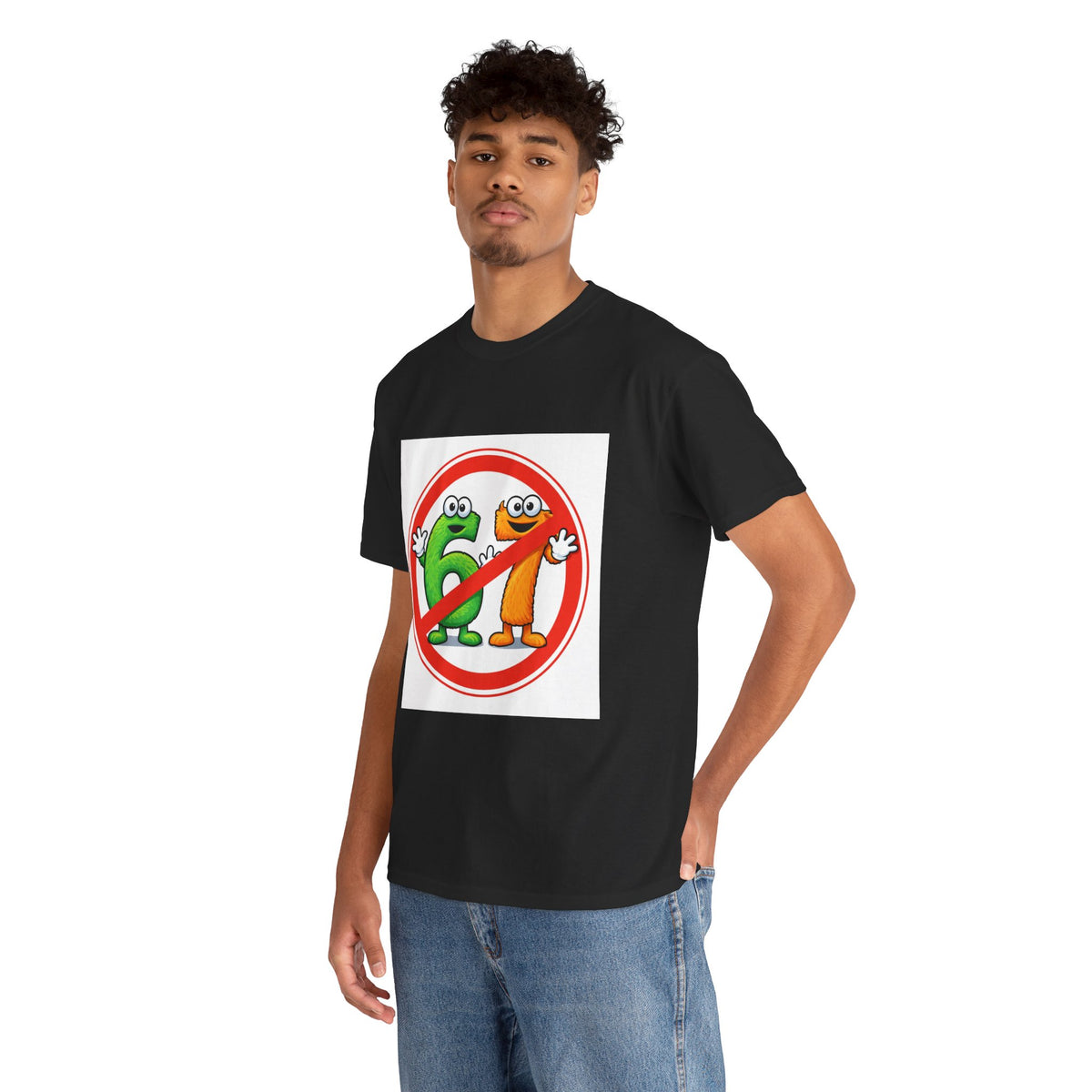 Kids "No 6-7" Cartoon Graphic Tee — Funny Number 6 Design