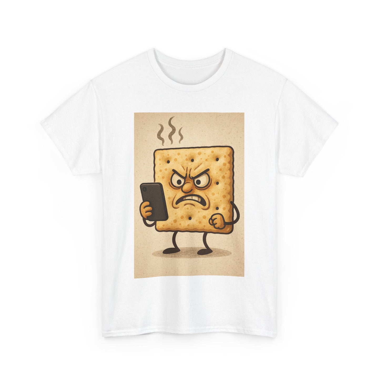 Angry Snack Unisex Heavy Cotton Tee - Funny Graphic T-Shirt for Food Lovers