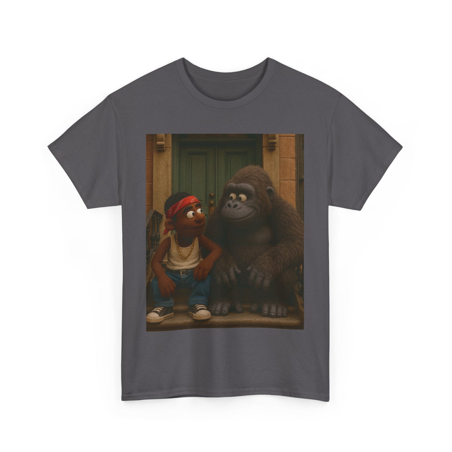 Playful Gorilla & Friend Unisex Heavy Cotton Tee