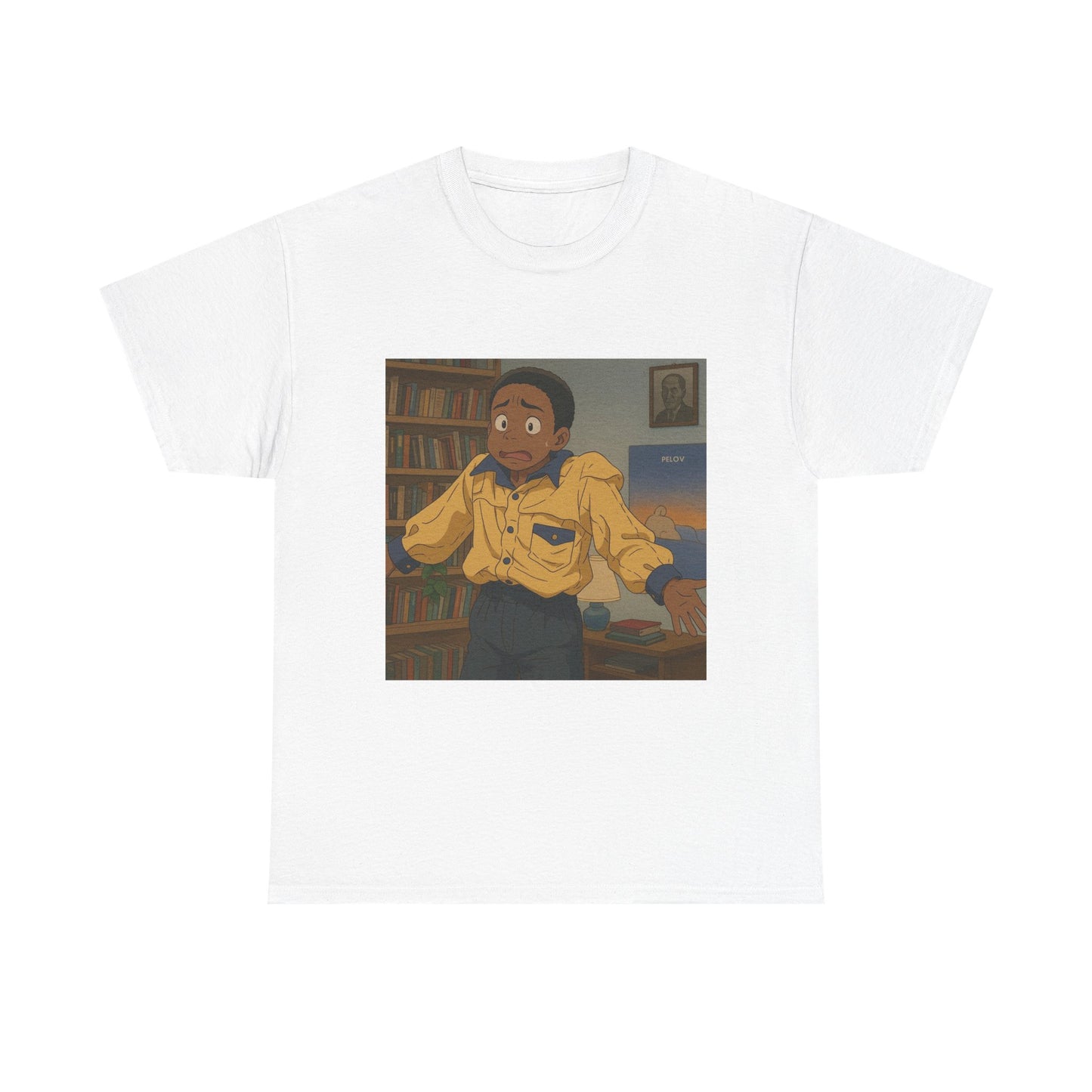 Unisex Heavy Cotton Tee - Vintage Style Surprised Character Graphic