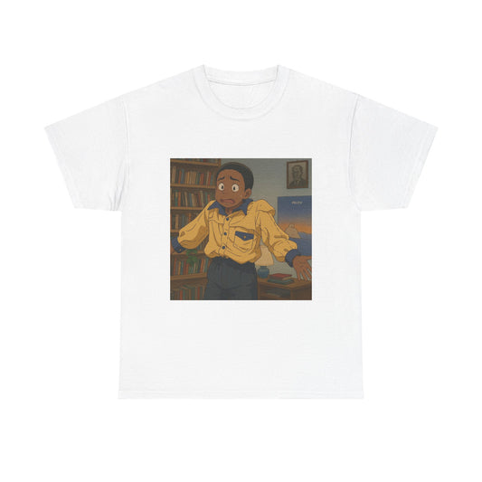 Unisex Heavy Cotton Tee - Vintage Style Surprised Character Graphic