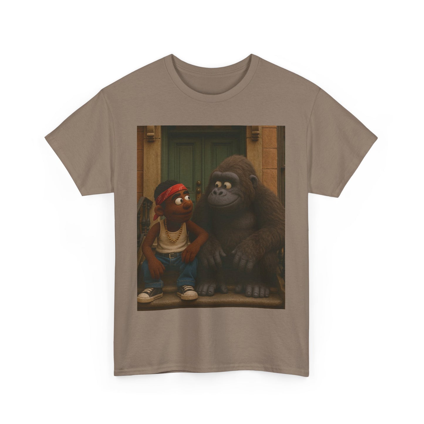 Playful Gorilla & Friend Unisex Heavy Cotton Tee