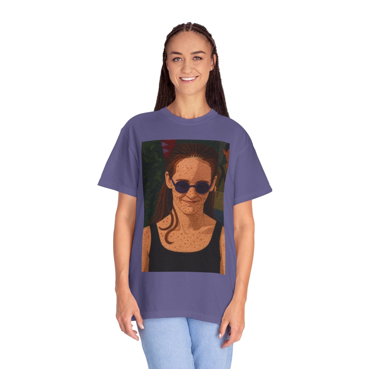 Unisex Garment-Dyed T-Shirt with Artistic Sunwear Design