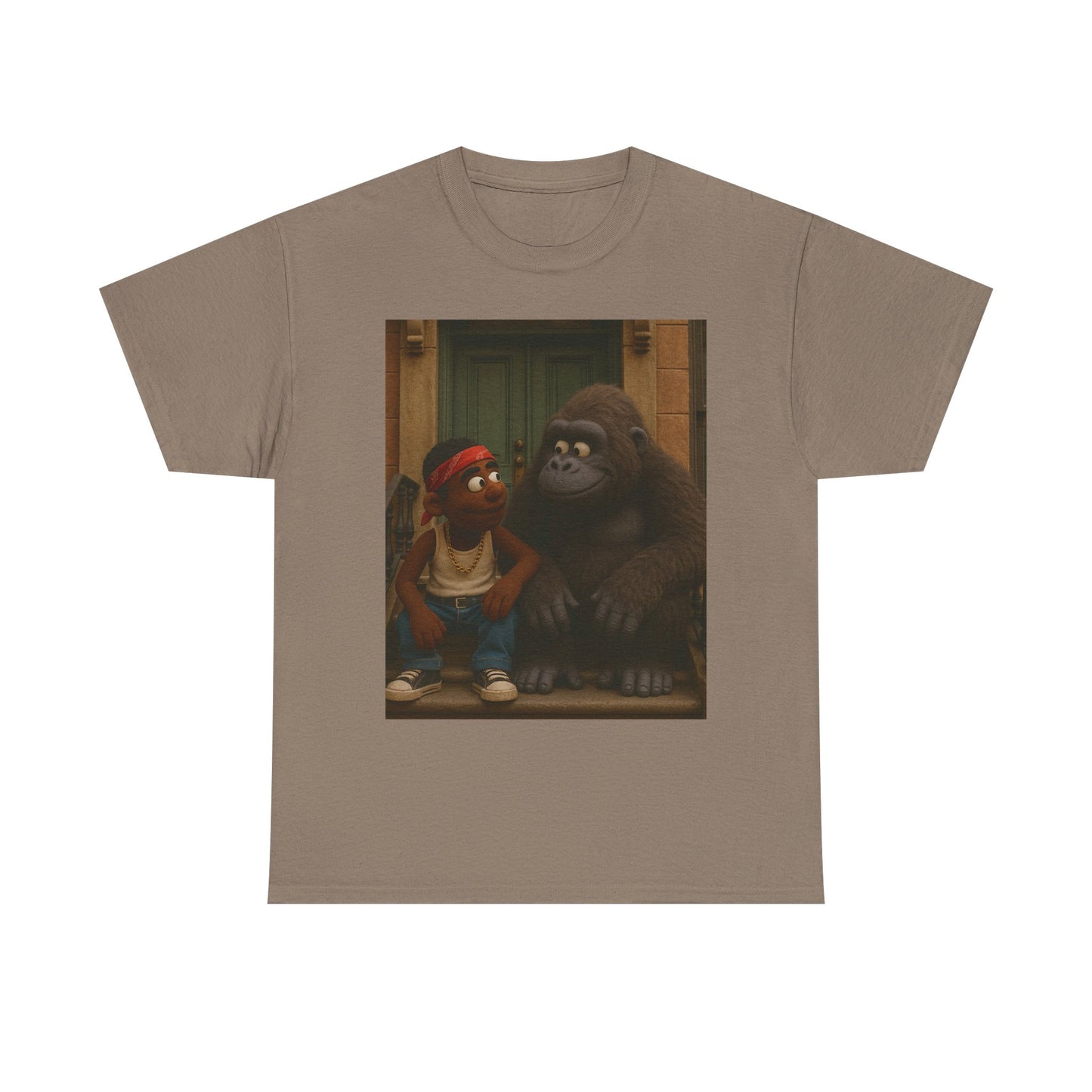 Playful Gorilla & Friend Unisex Heavy Cotton Tee