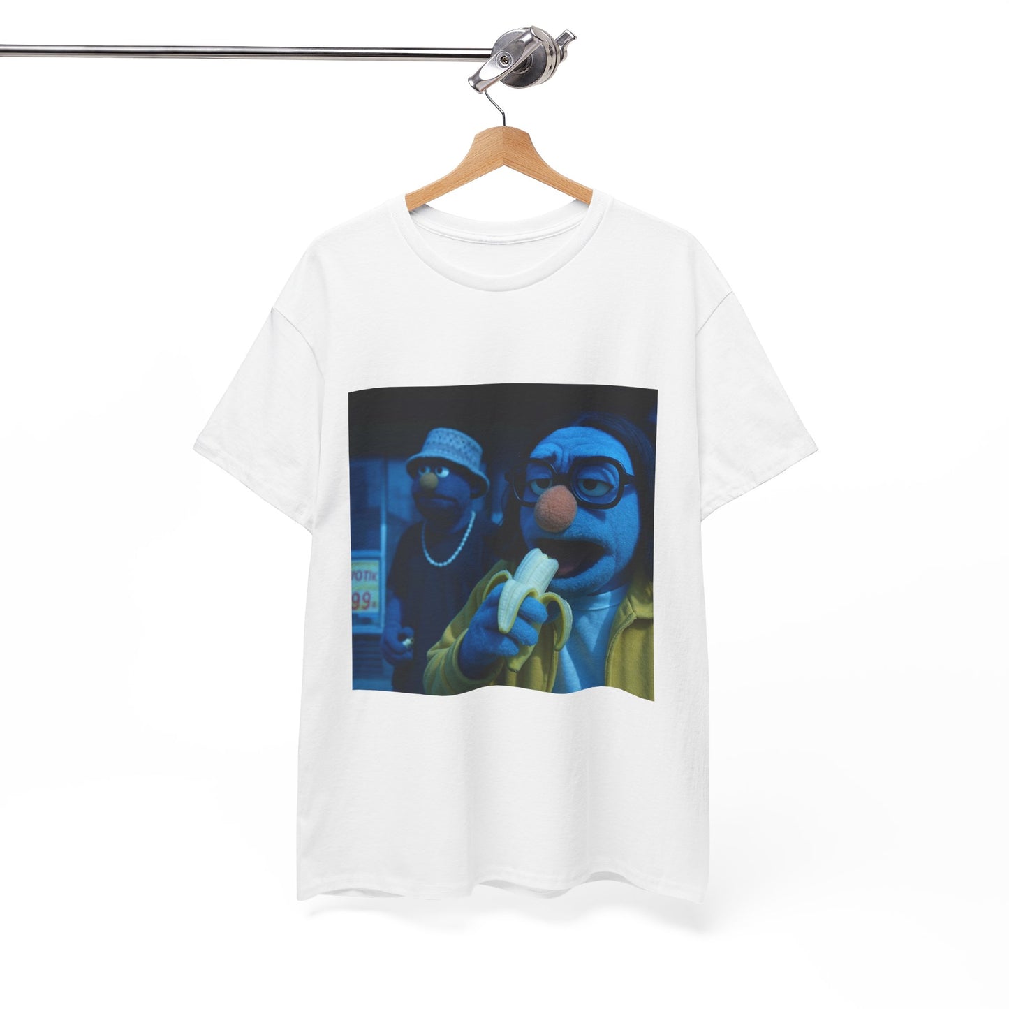 Retro Muppet Inspired Unisex Heavy Cotton Tee - Fun Banana Design