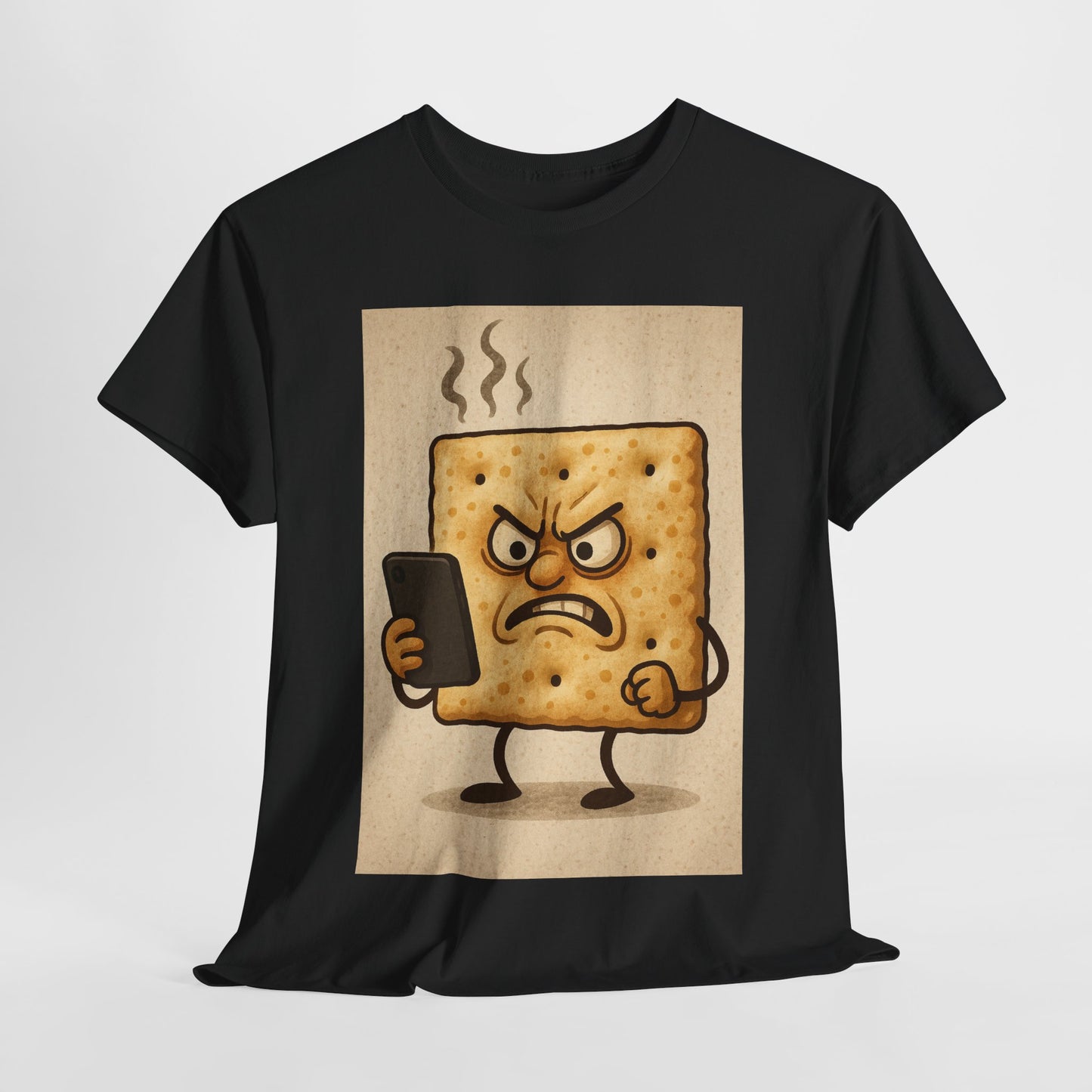 Angry Snack Unisex Heavy Cotton Tee - Funny Graphic T-Shirt for Food Lovers