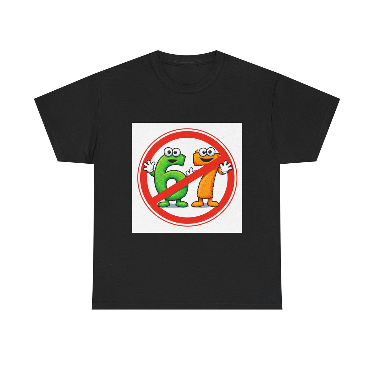 Kids "No 6-7" Cartoon Graphic Tee — Funny Number 6 Design