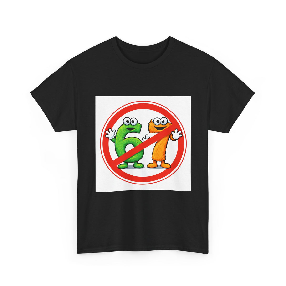 Kids "No 6-7" Cartoon Graphic Tee — Funny Number 6 Design
