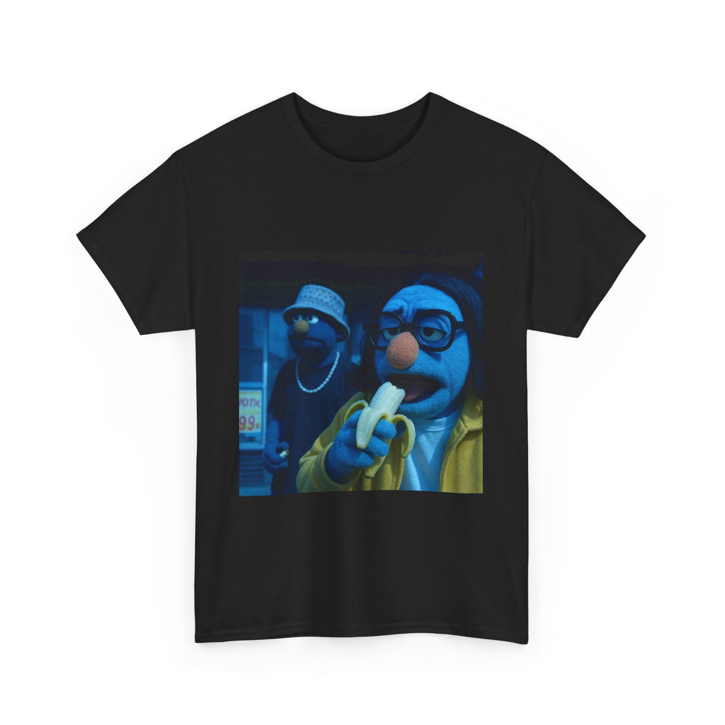 Retro Muppet Inspired Unisex Heavy Cotton Tee - Fun Banana Design