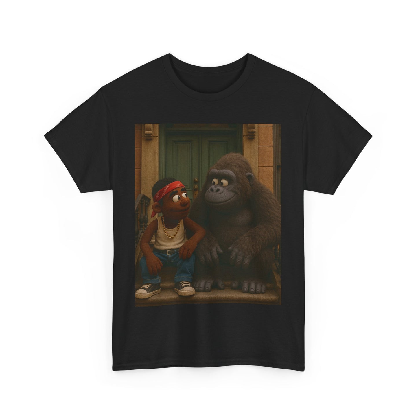 Playful Gorilla & Friend Unisex Heavy Cotton Tee