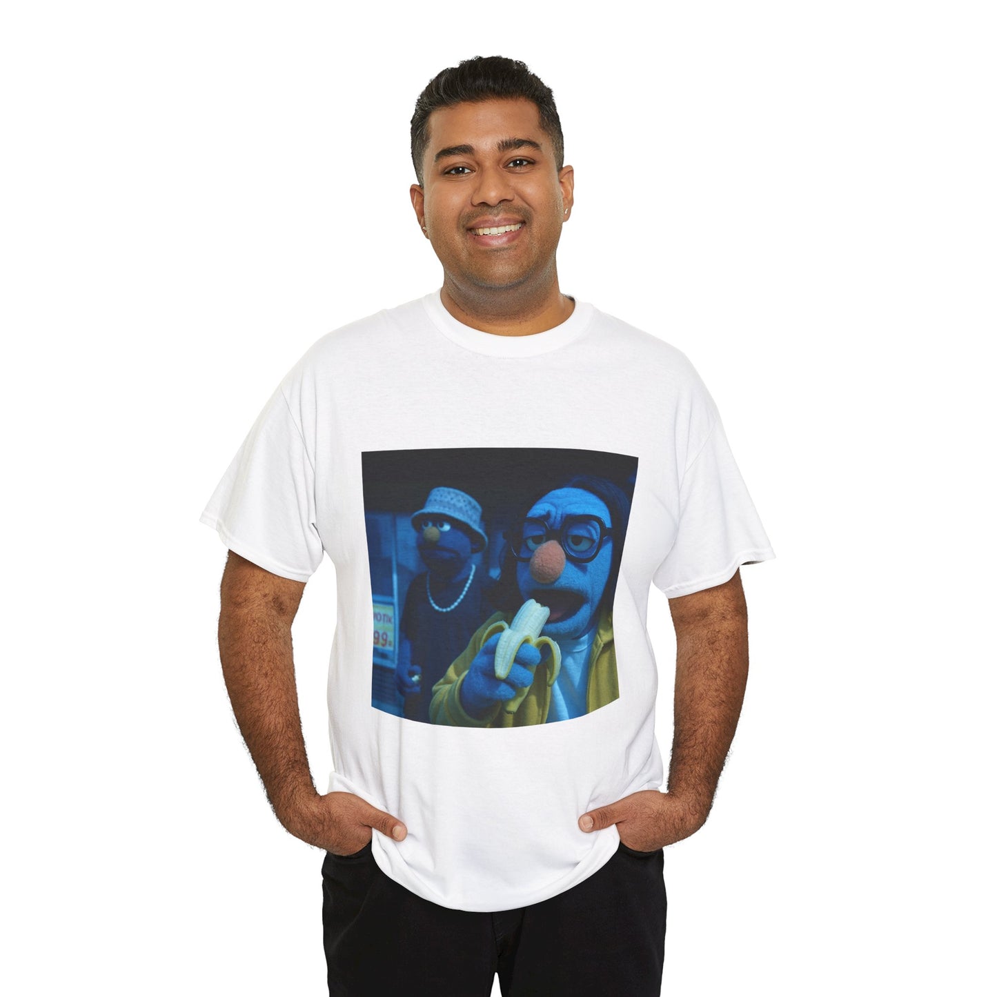 Retro Muppet Inspired Unisex Heavy Cotton Tee - Fun Banana Design