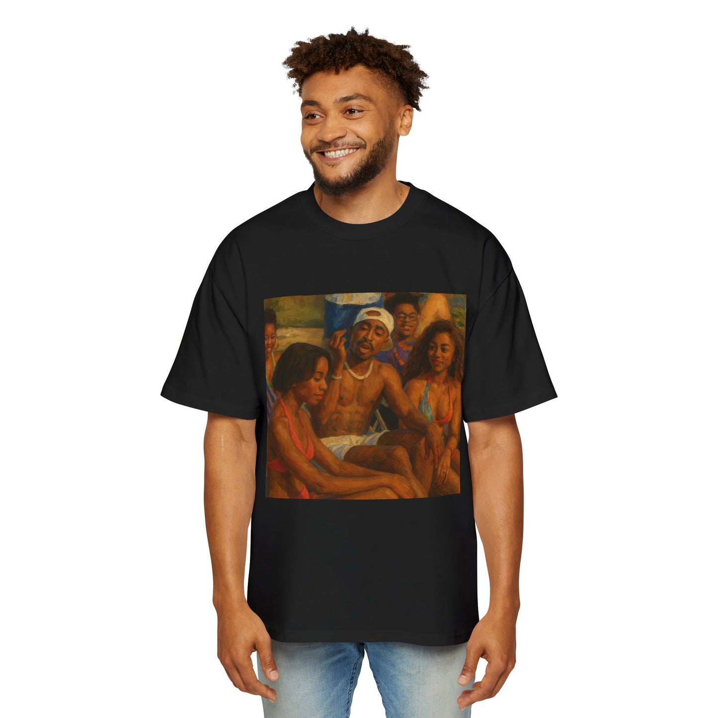 Vintage Vibes Unisex Heavy OVERSIZED Cotton Tee - Summer Chill Design