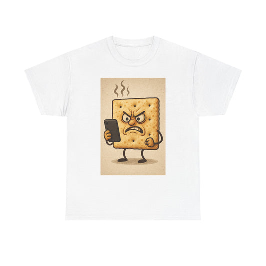 Angry Snack Unisex Heavy Cotton Tee - Funny Graphic T-Shirt for Food Lovers