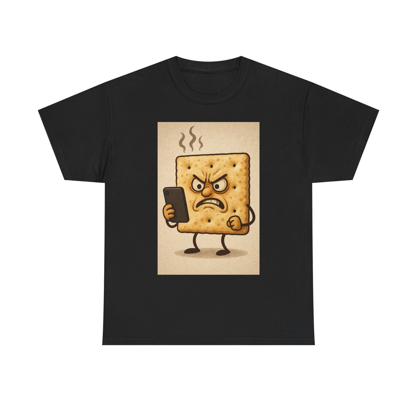 Angry Snack Unisex Heavy Cotton Tee - Funny Graphic T-Shirt for Food Lovers