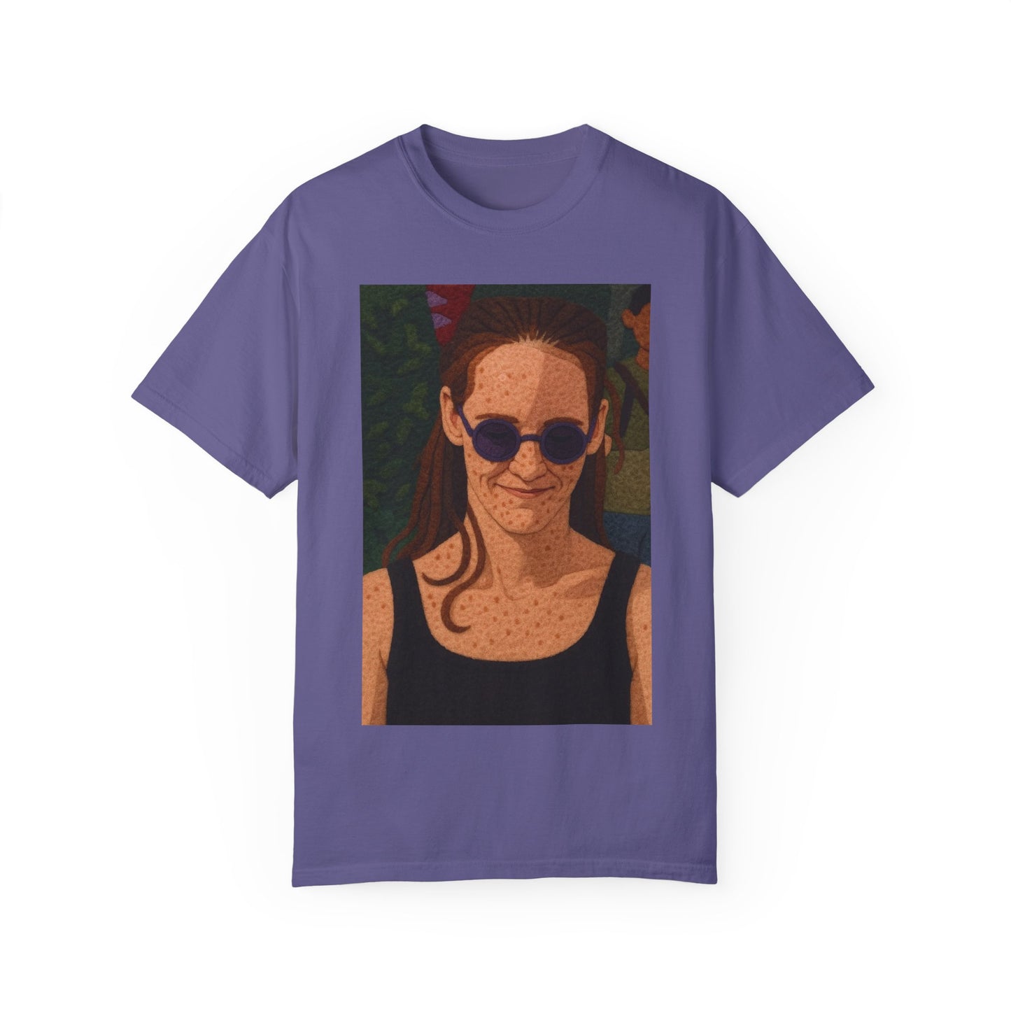 Unisex Garment-Dyed T-Shirt with Artistic Sunwear Design