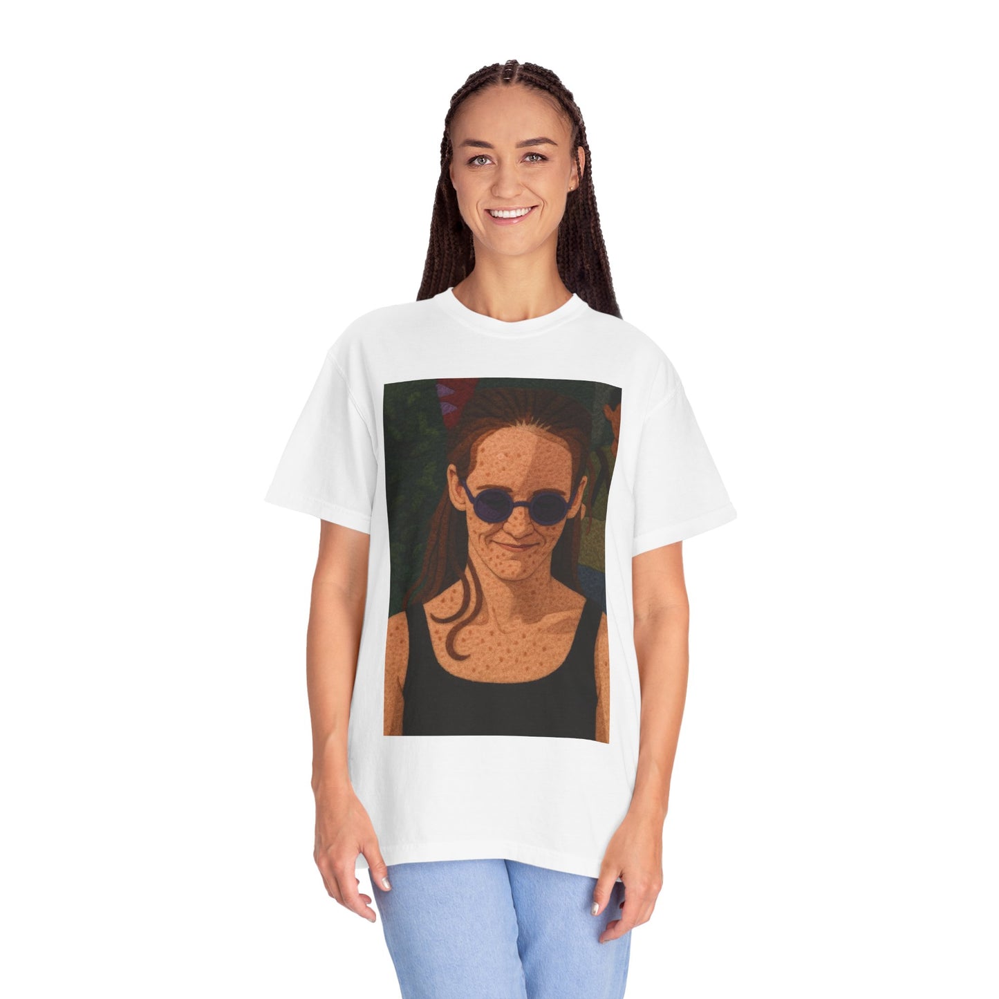 Unisex Garment-Dyed T-Shirt with Artistic Sunwear Design