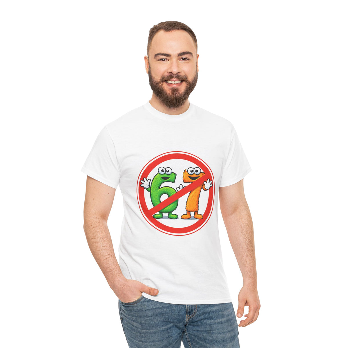 Kids "No 6-7" Cartoon Graphic Tee — Funny Number 6 Design
