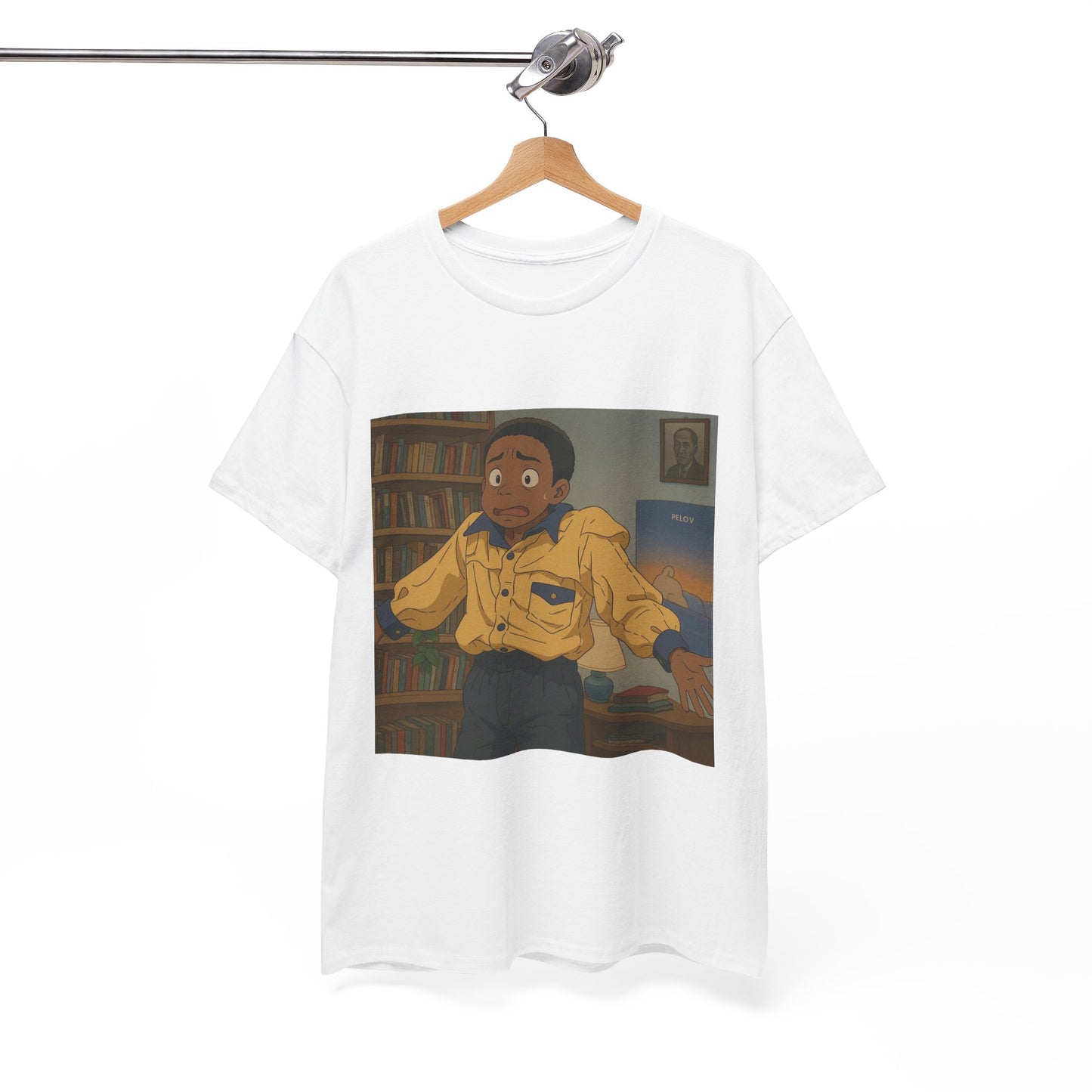 Unisex Heavy Cotton Tee - Vintage Style Surprised Character Graphic