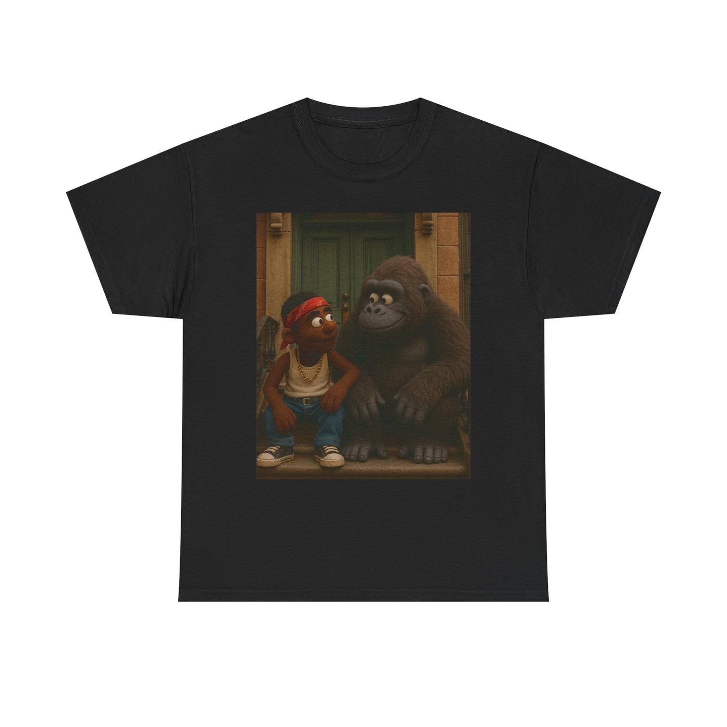 Playful Gorilla & Friend Unisex Heavy Cotton Tee