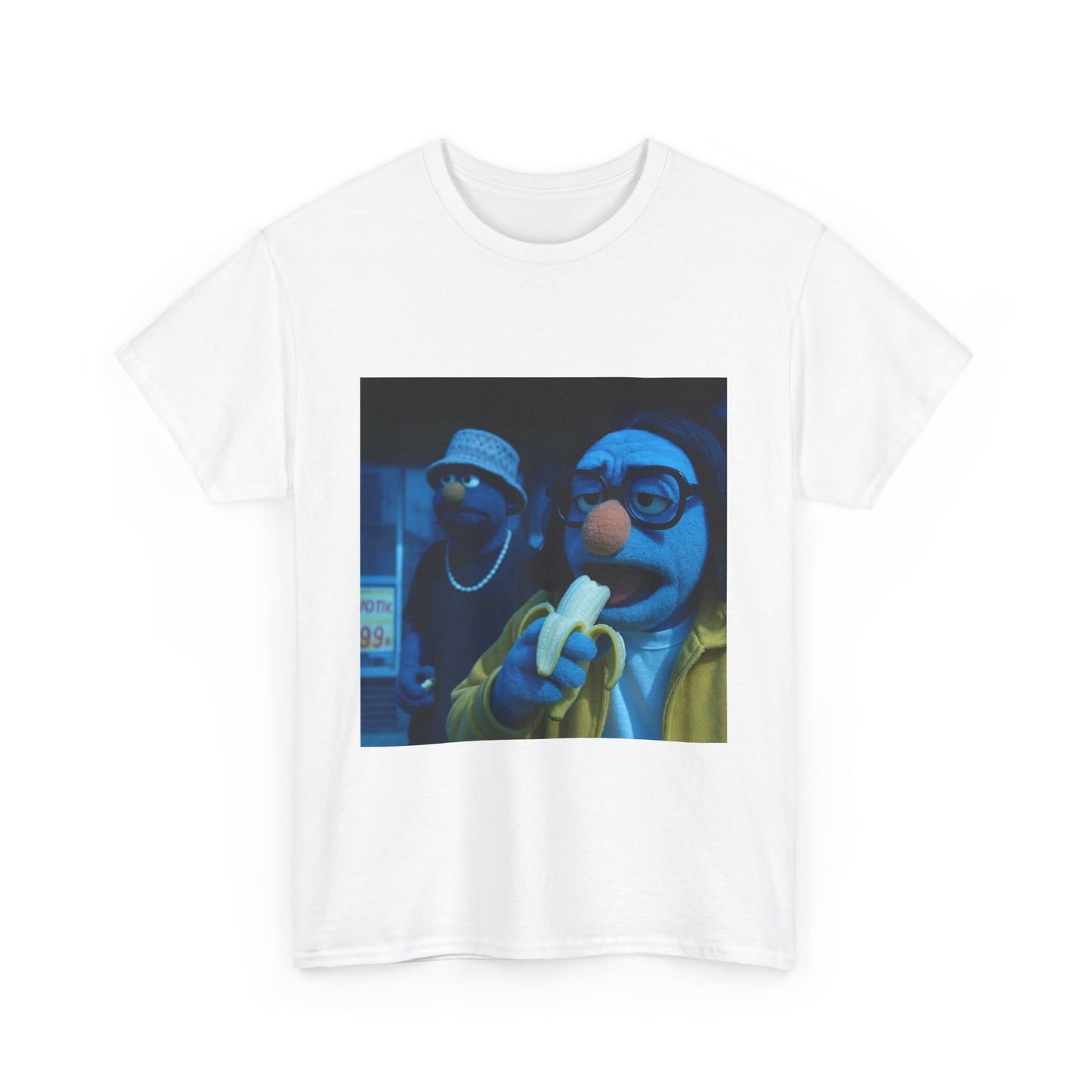 Retro Muppet Inspired Unisex Heavy Cotton Tee - Fun Banana Design