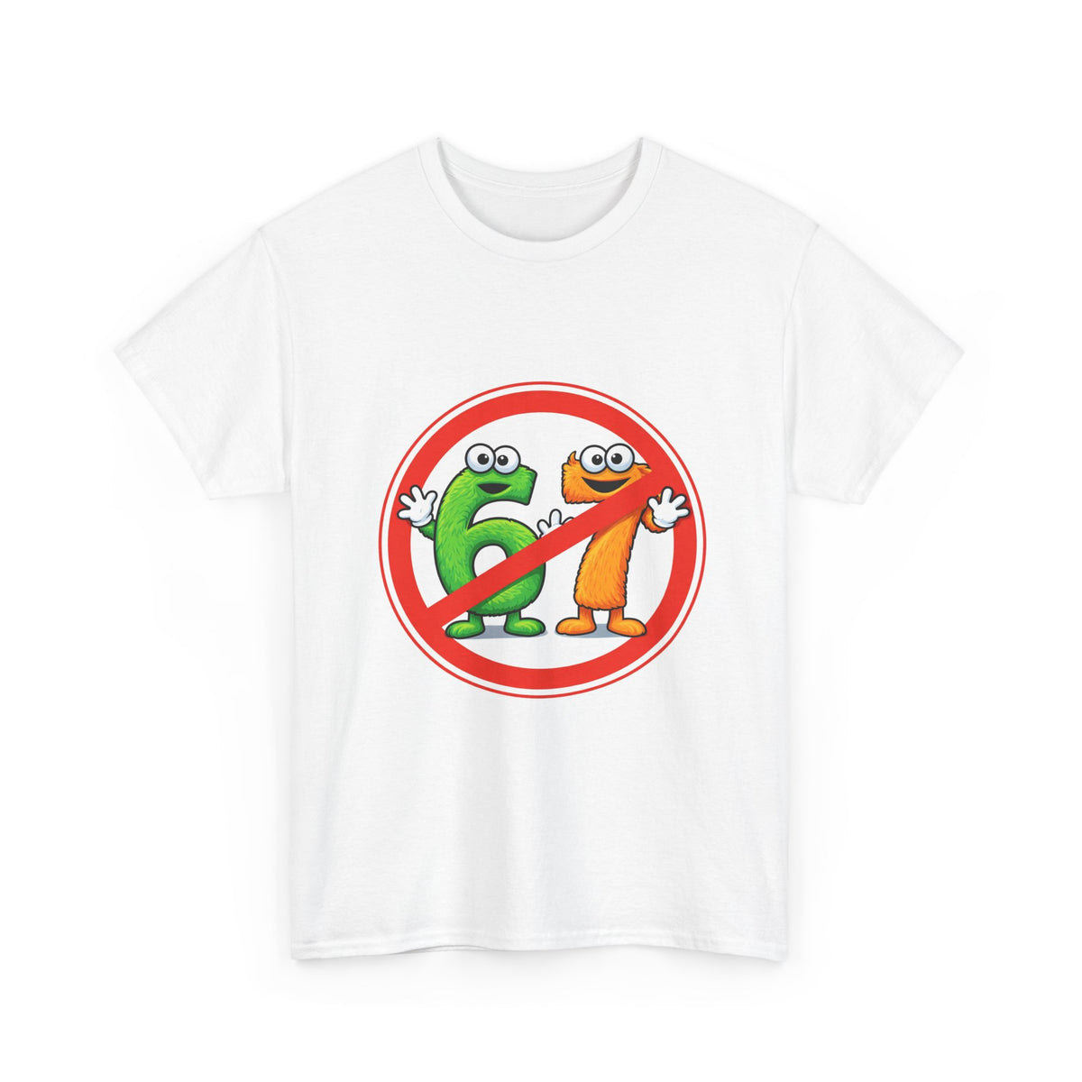 Kids "No 6-7" Cartoon Graphic Tee — Funny Number 6 Design