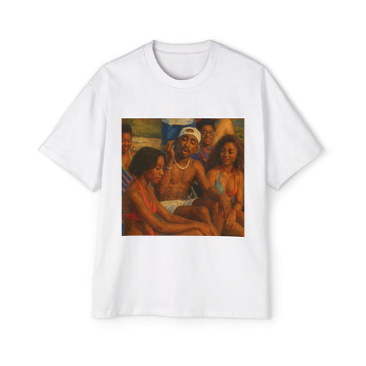 Vintage Vibes Unisex Heavy OVERSIZED Cotton Tee - Summer Chill Design